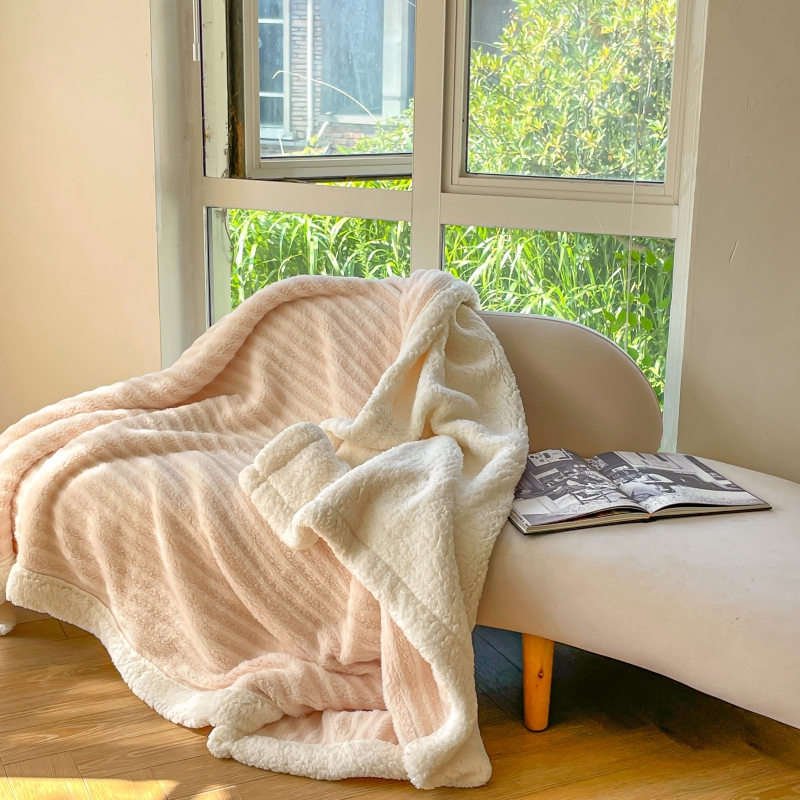 簡約現代兔絨毛毯 溫暖舒適 適用於客廳 冬季保暖