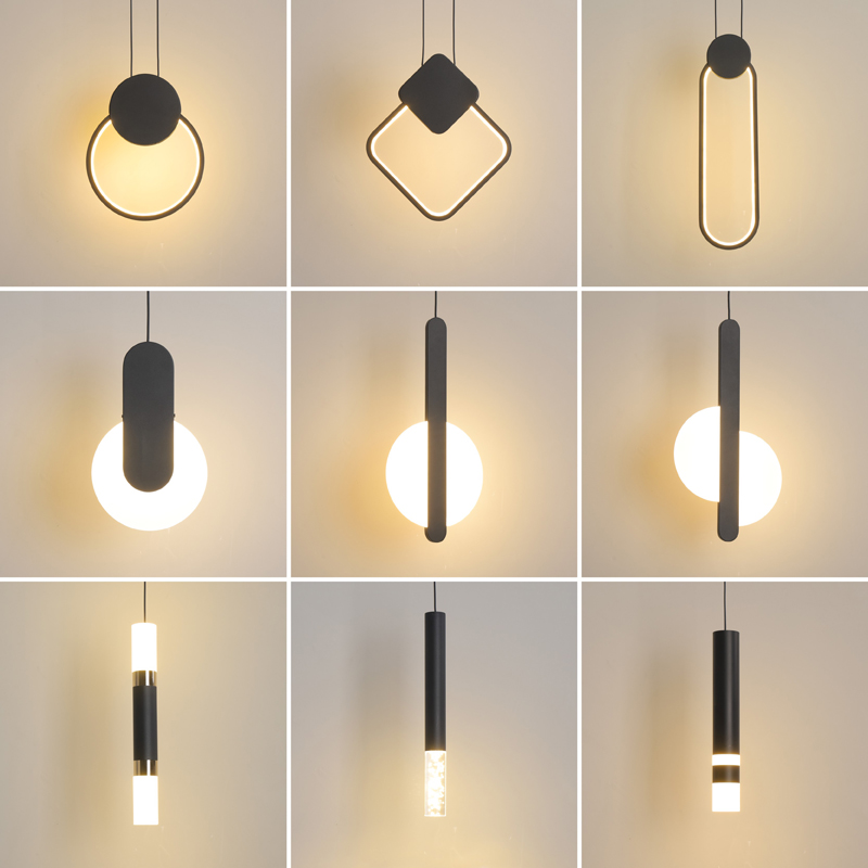 簡約現代鐵藝客廳吊燈單頭創意餐廳吧檯燈pmma燈罩暖光三色可選