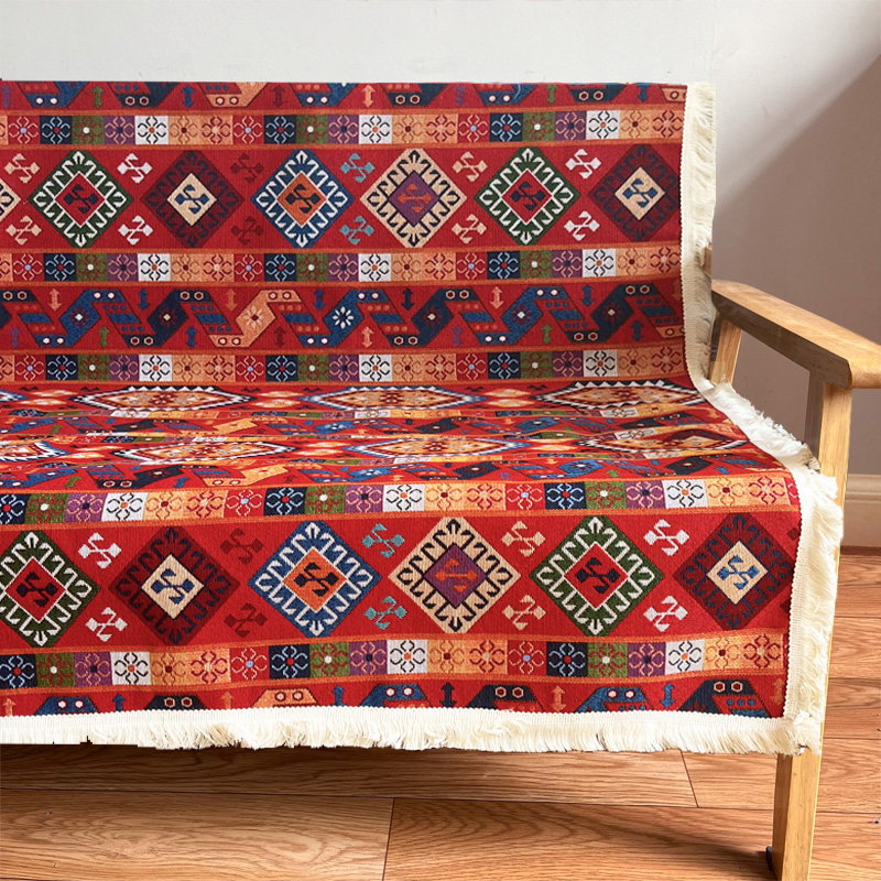 民族風沙發墊美式鄉村蓋布亞麻四季通用沙發套