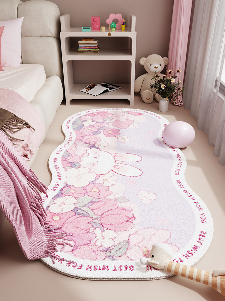 卡通風絨毛地毯異形設計讓房間更添趣味適用於客廳主臥飄窗等多種空間
