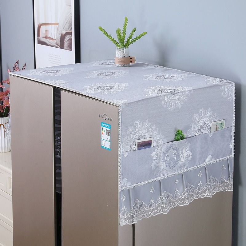 簡約現代冰箱蓋防塵罩 雙開門洗衣機通用 微波爐保護罩 防塵布 雙門收納