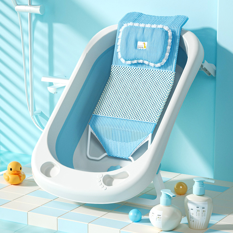 嬰兒洗澡網寶寶懸浮浴墊浴網新生兒沐浴牀嬰兒護脊浴牀嬰兒洗澡盆