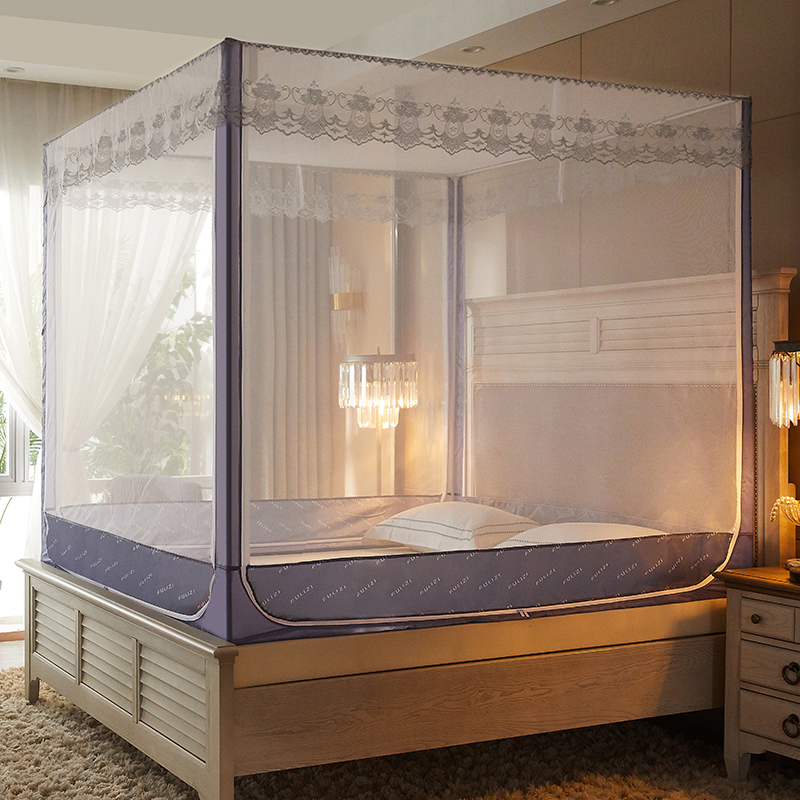 家用蚊帳大床拉鍊無底加密不鏽鋼19米臥室防蚊寢室米床通用便攜