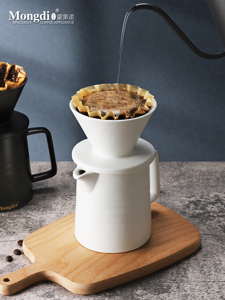 北歐風手衝咖啡壺陶瓷濾杯套裝 過濾器滴漏式咖啡壺濾紙
