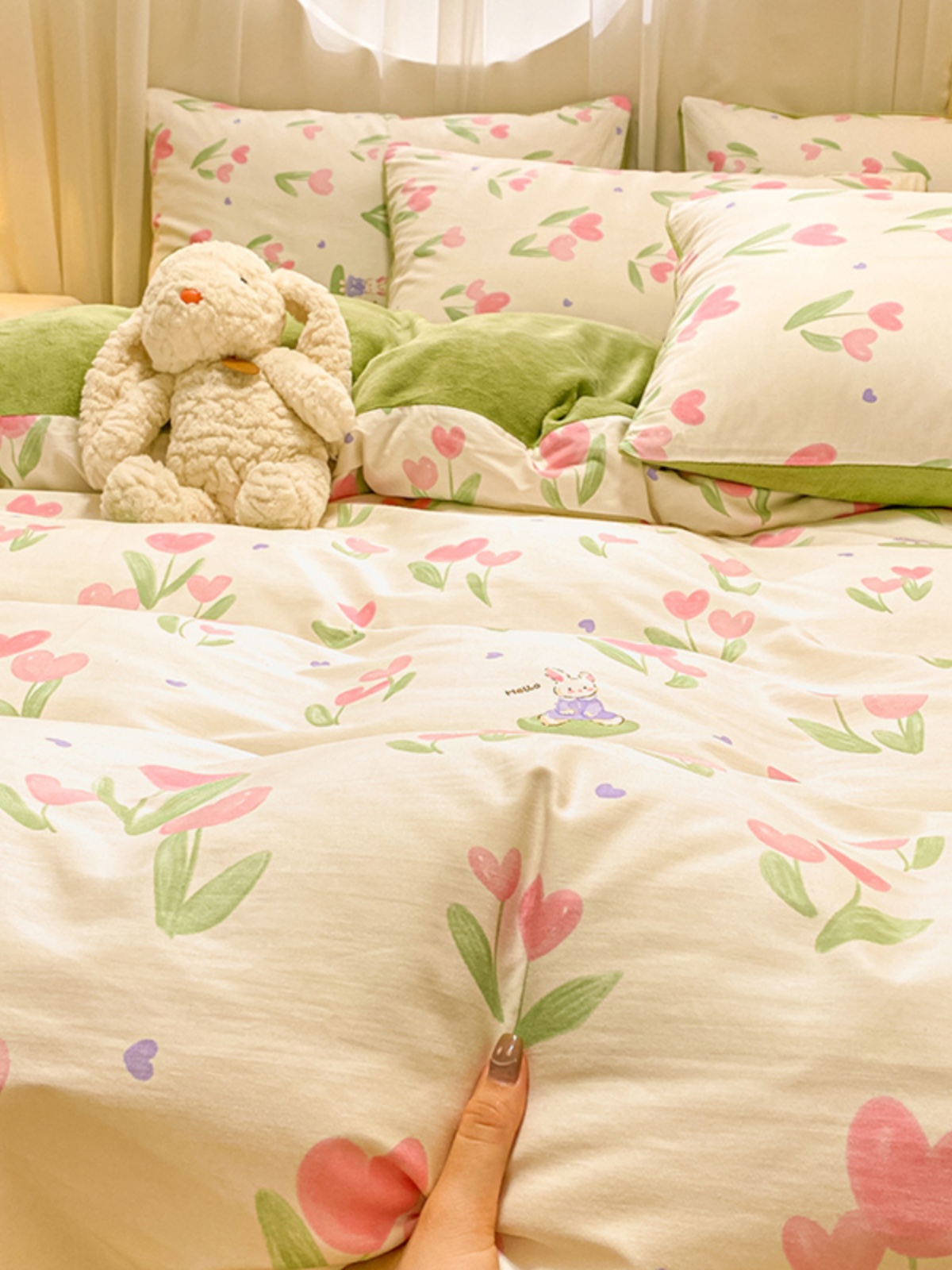純棉牛奶絨四件套加厚珊瑚法蘭絨被罩溫暖舒適冬季寢具