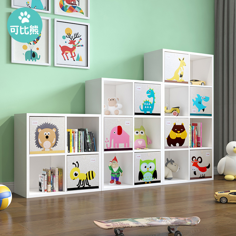 可比熊實木創意階梯式兒童收納櫃幼兒園玩具書本架