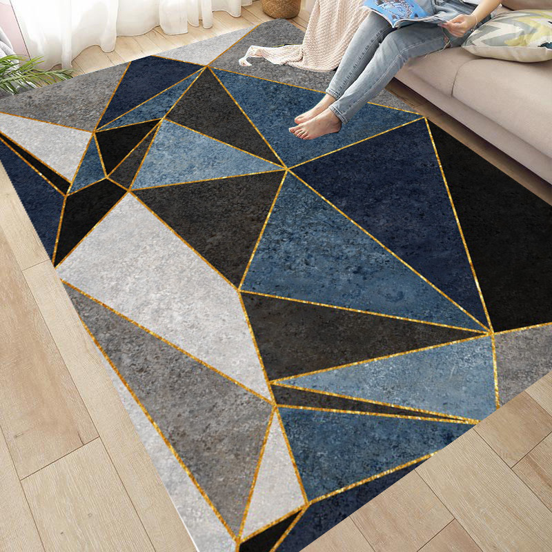 北歐風客廳地毯3D印花門墊豪華水晶絨可機洗長方形地毯 (1.8折)