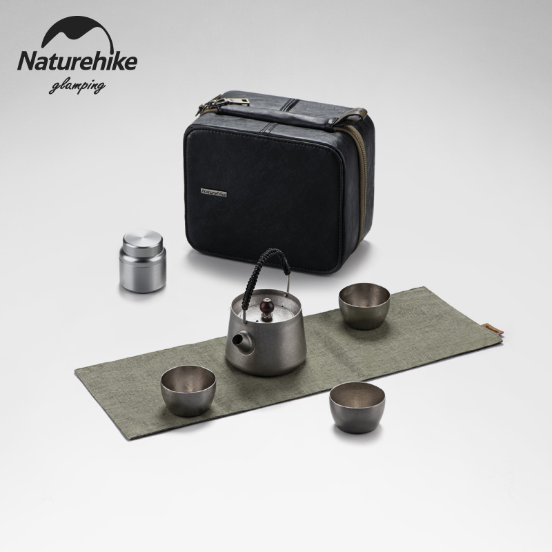 naturehike挪客 野風純鈦露營茶具套裝鈦茶壺盃子便攜旅行茶盃