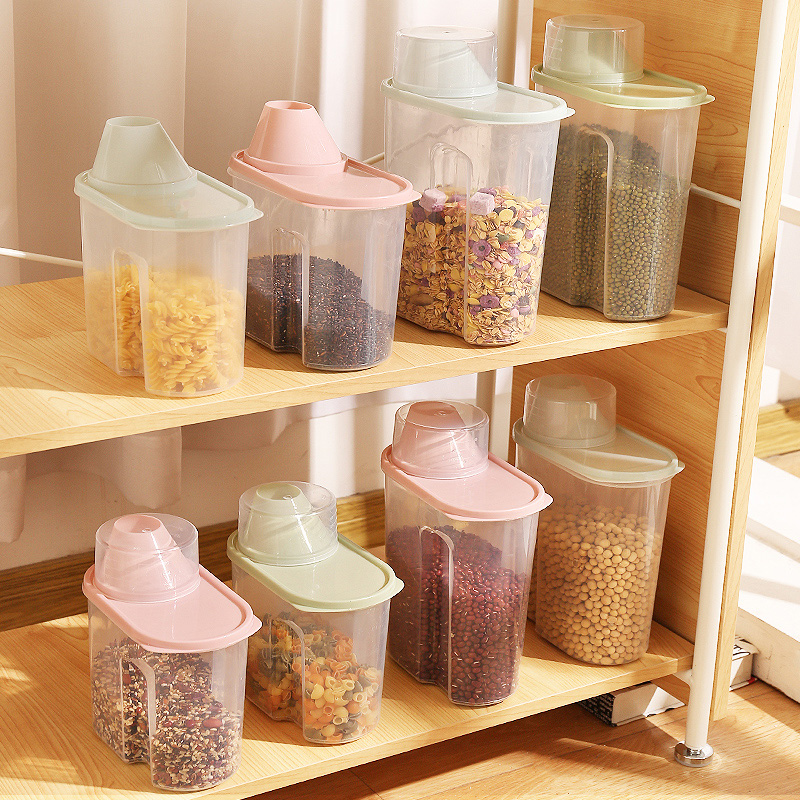 北歐風格塑料密封罐 五穀雜糧儲物罐 家用廚房食品級塑料收納盒