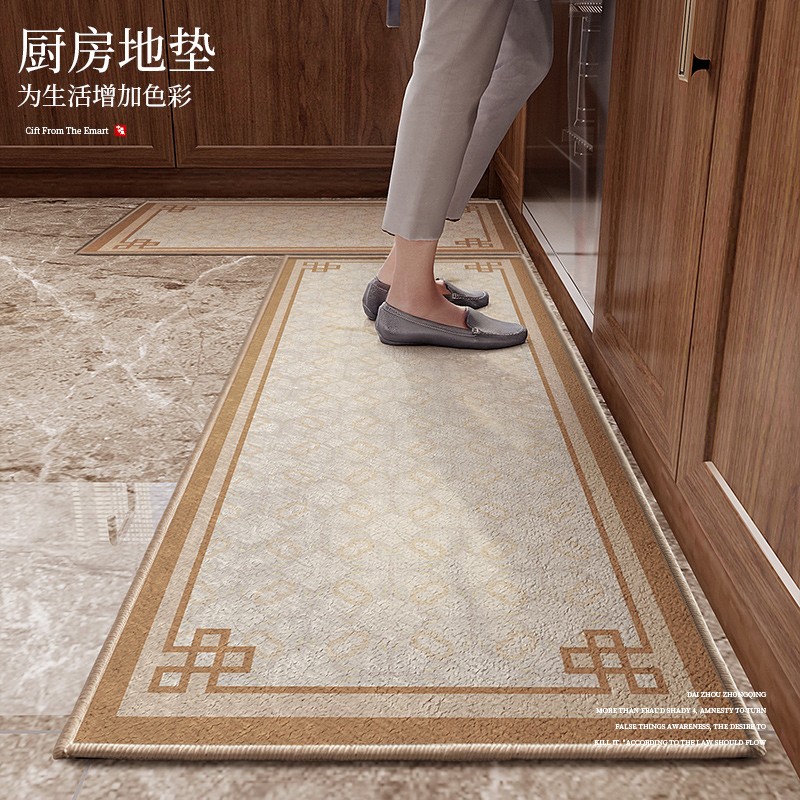 新中式風格地墊 吸水防油可擦耐髒 廚房廚房地墊家用腳墊