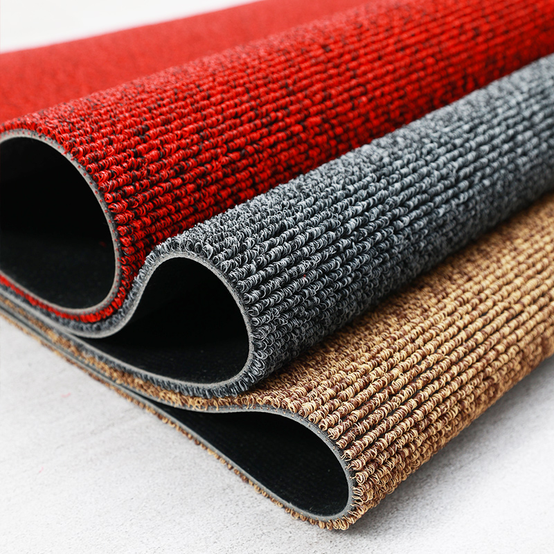 簡約現代黑紅防滑地墊耐磨材質可裁剪適用於門廳可手洗或乾洗