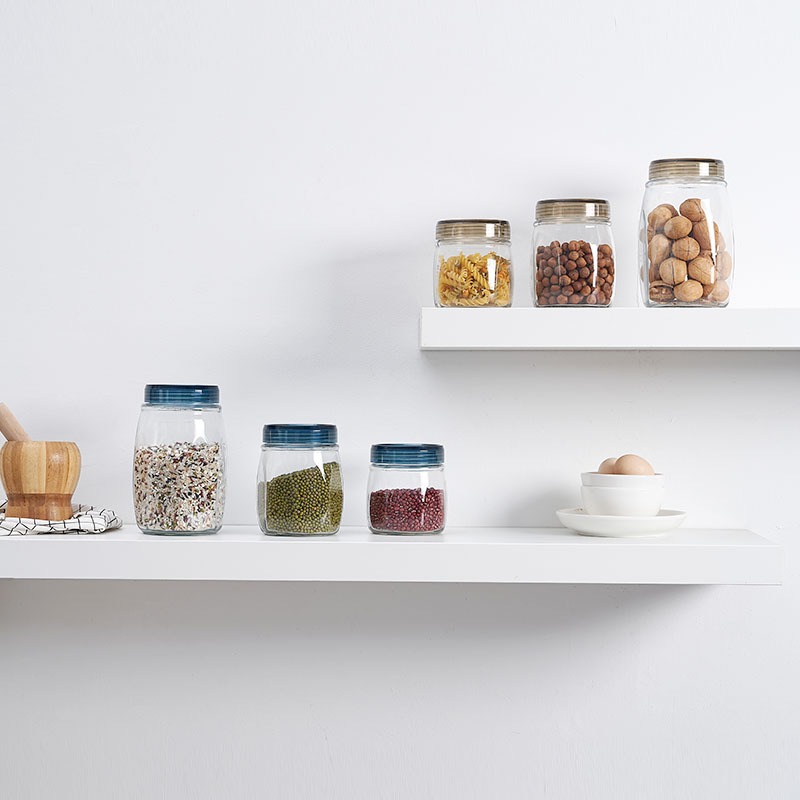 美觀密封玻璃罐子儲物瓶 泡菜罈子茶葉蜂蜜空收納盒儲存帶蓋 (5.1折)
