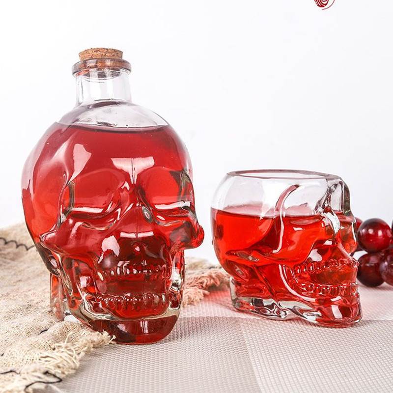 創意骷髏頭造型 玻璃密閉分酒器 威士忌烈酒雞尾酒杯