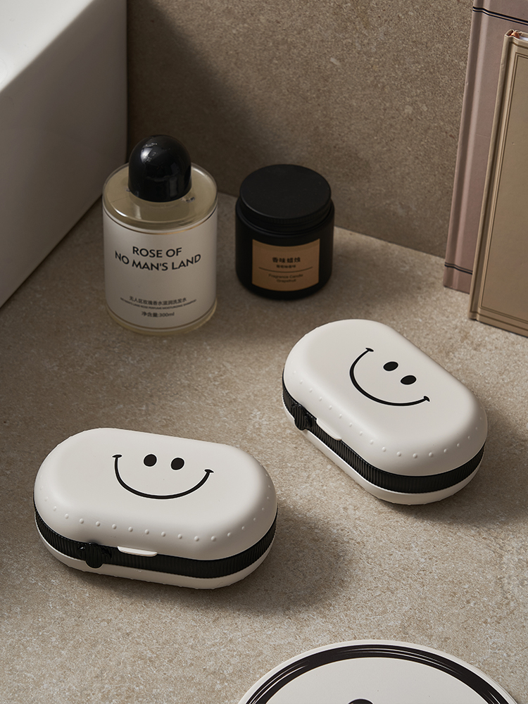 可愛笑臉肥皂盒 創意瀝水設計 簡約風格居家必備