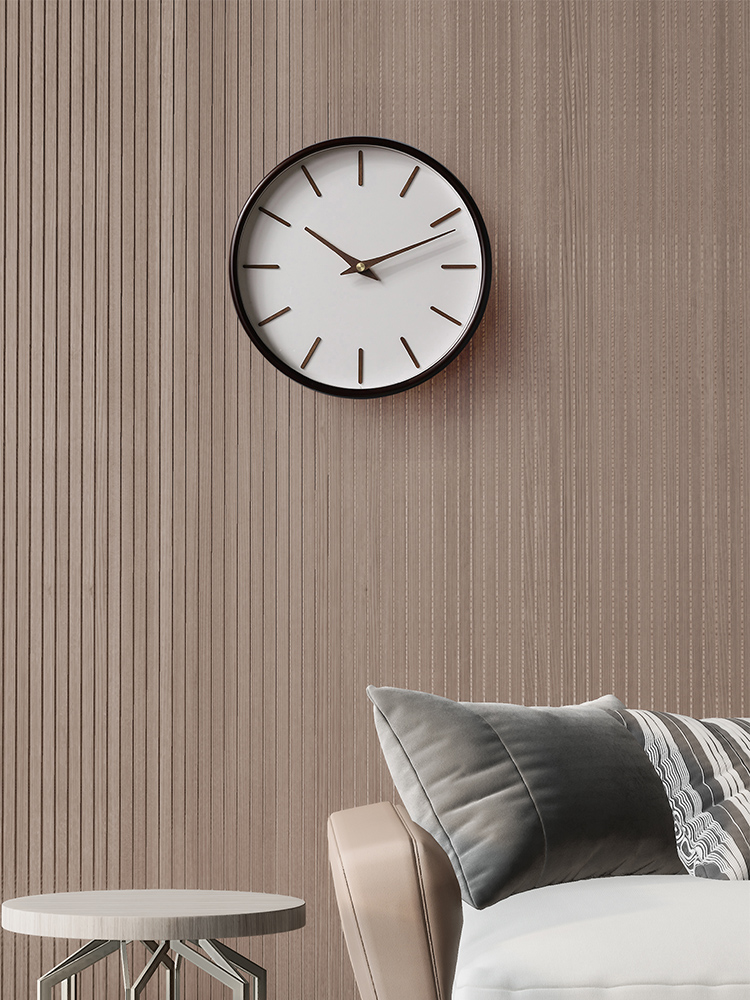 精緻北歐風掛鐘簡約實木材質靜音設計客廳家居必備