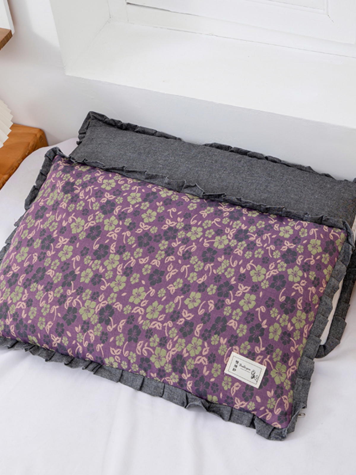 雙層紗枕頭全蕎麥殼枕芯可拆洗長條超軟護頸枕中號大