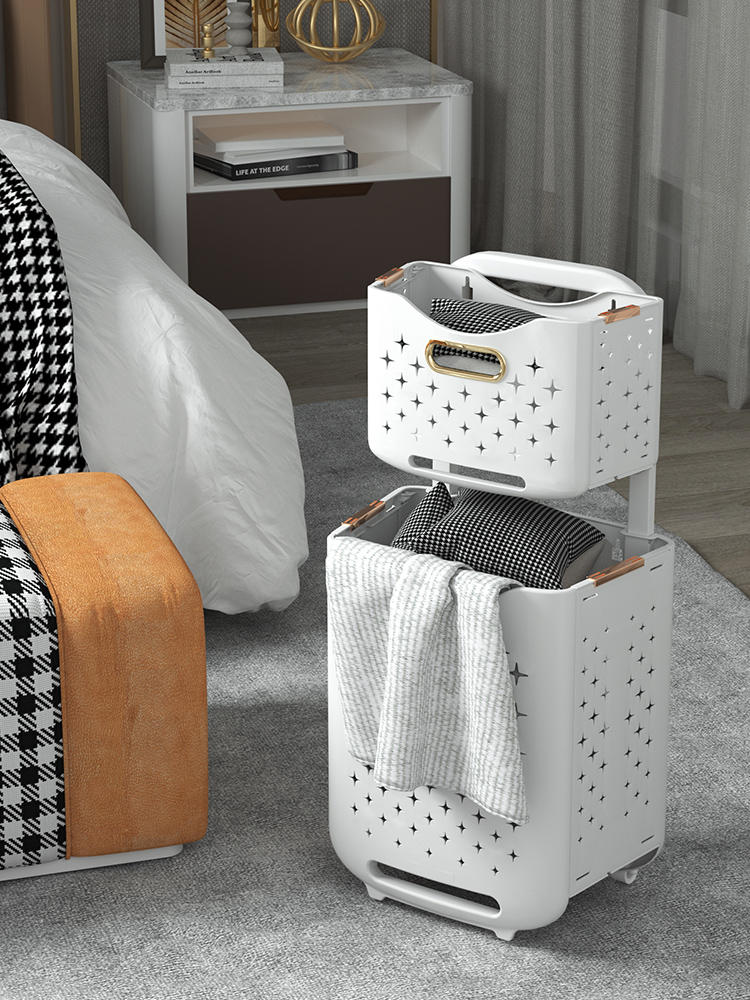 日式小清新風格髒衣籃 上牆壁掛摺疊式洗衣機上方 (3.1折)
