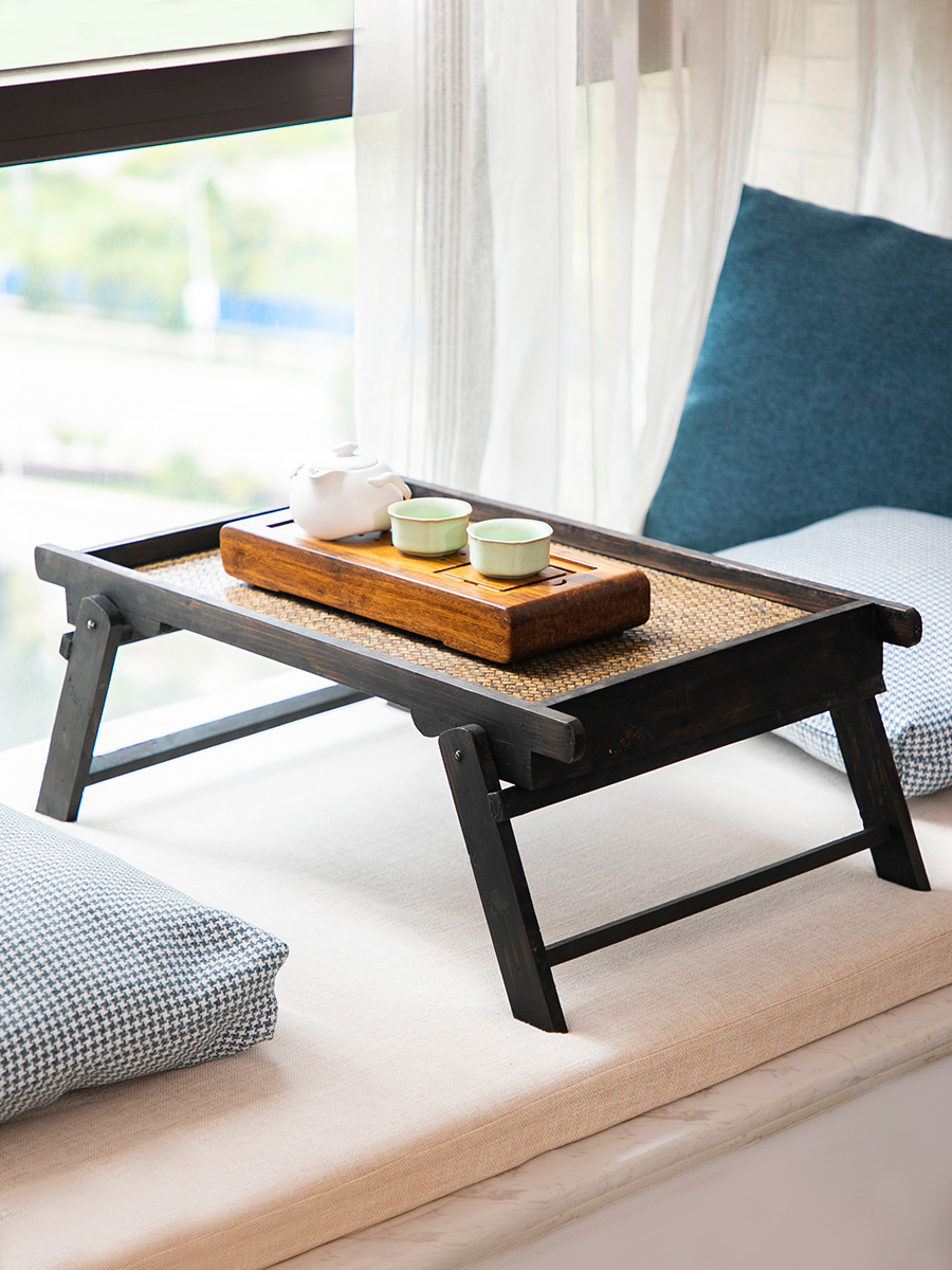 日式禪意 家用 折疊 實木 茶臺 炕桌