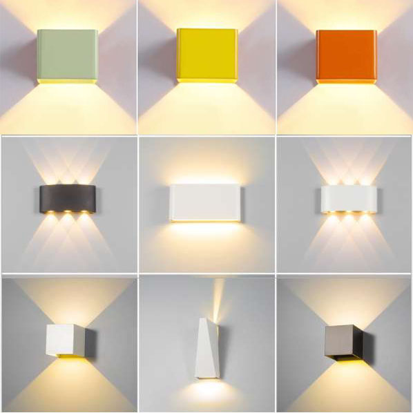 簡約現代北歐創意led壁燈防水方形調光臥室客廳