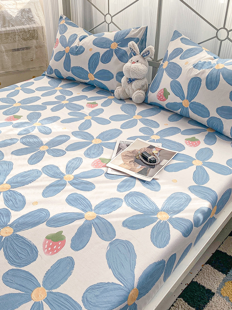 純棉床笠單件 防塵床單套 可選花色 學生床單人床雙人床 床墊保護罩 (5.9折)