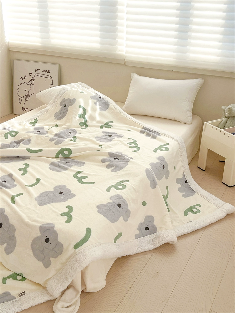 考拉暖寶寶 原創卡通沙發奶油絨毯雙面加厚保暖羊羔絨毯午睡蓋毯