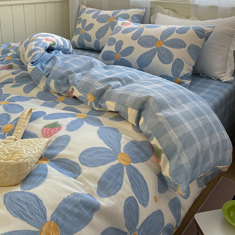 田園風小清新純棉床上四件套舒適透氣適合各種風格的房間