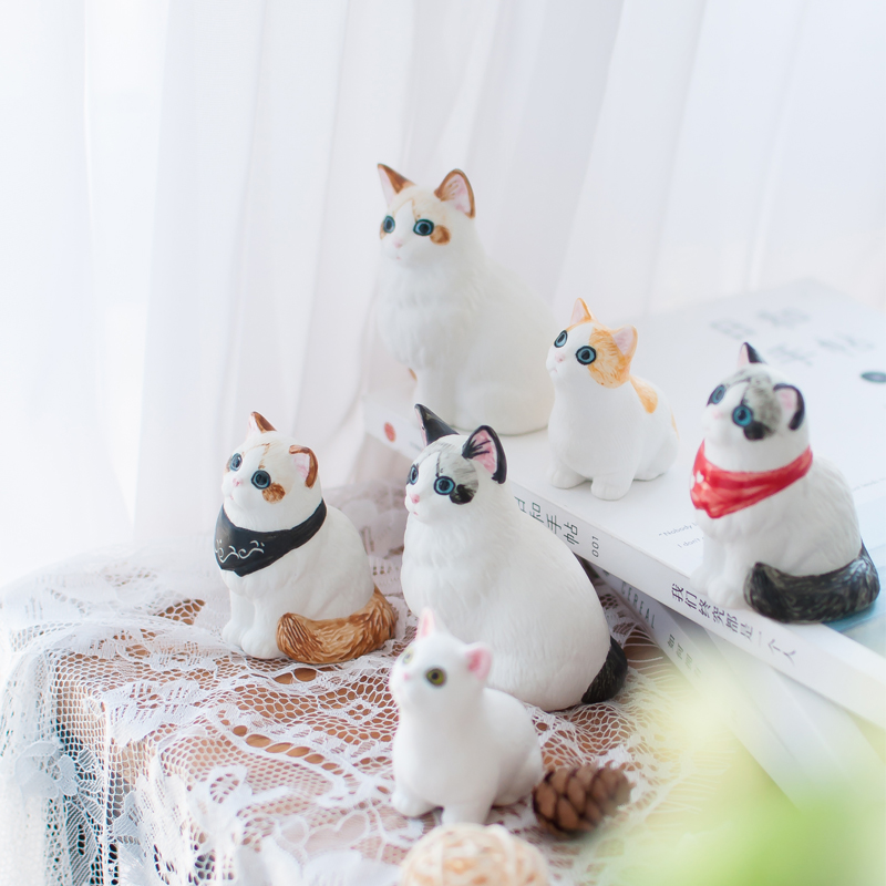 日式貓咪陶瓷擺件 精緻可愛家居裝飾品 生日禮物
