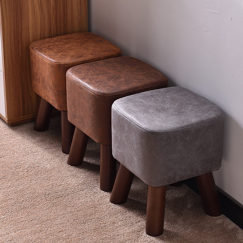 時尚客廳矮凳坐墊沙發凳簡約現代實木玄關換鞋凳