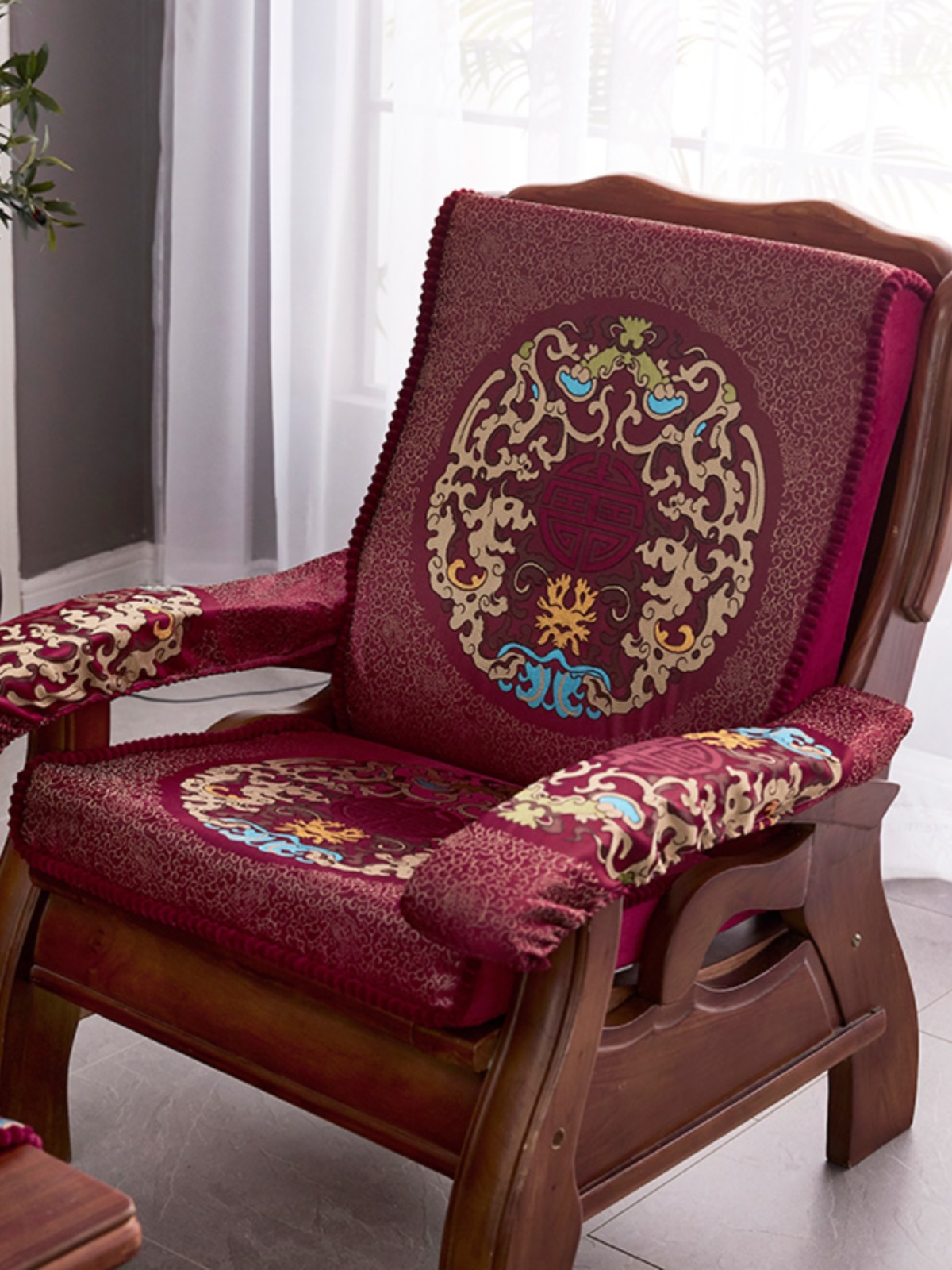 新中式老式沙發墊紅木防滑加厚適合單人三人沙發使用
