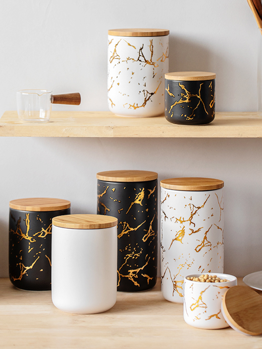 北歐風陶瓷密封罐儲物收納糖果咖啡茶葉罐抗菌密封盒商用零食罐