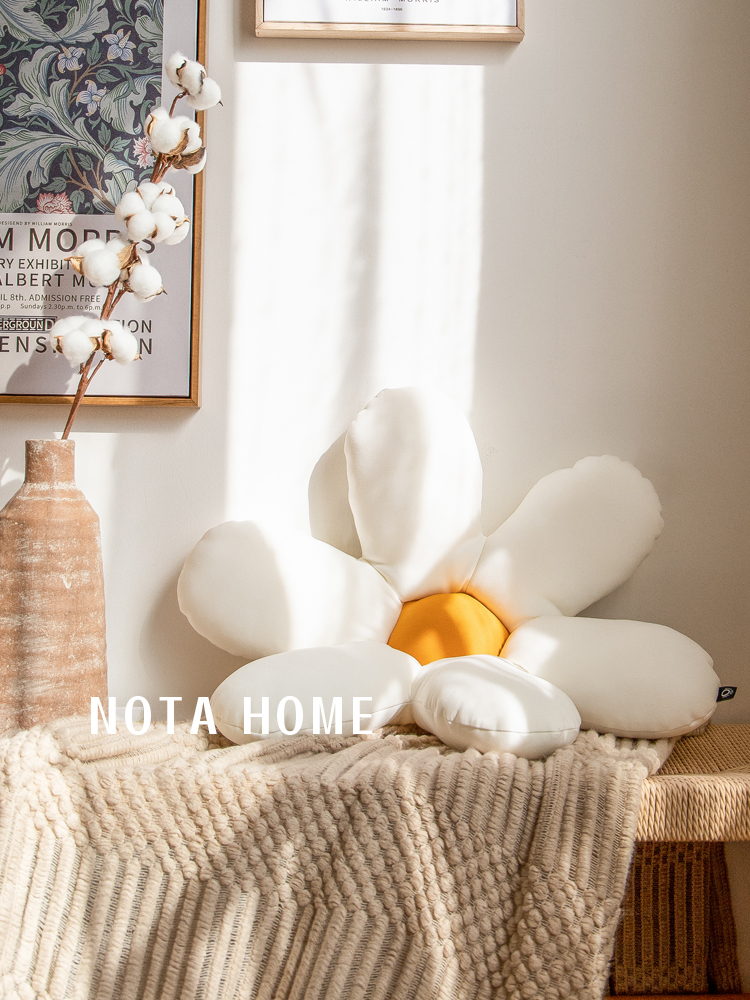 飄窗沙發坐墊ins可愛女 北歐太陽花朵抱枕民宿客廳靠墊網紅雞蛋花