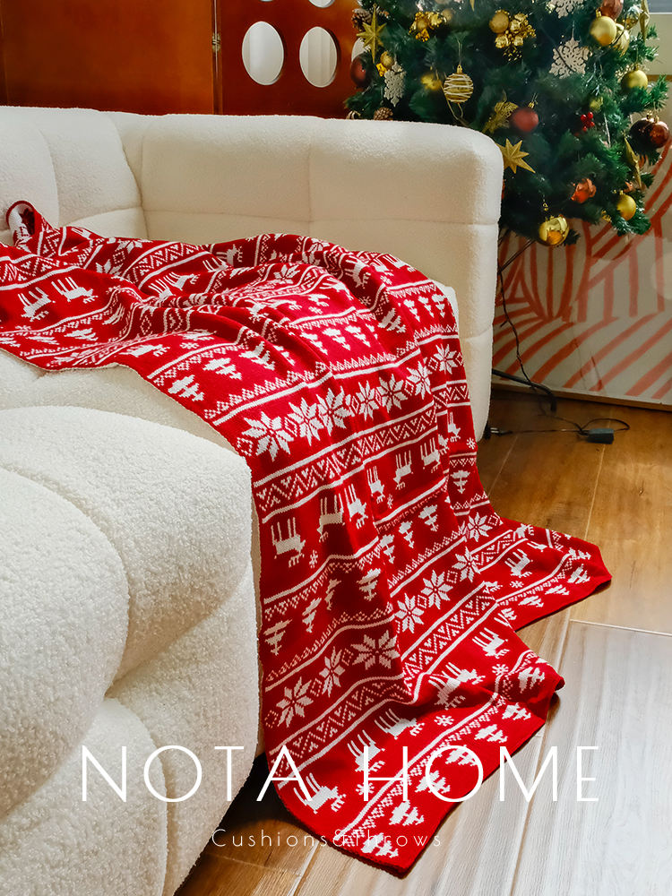 聖誕節裝飾毯 客廳北歐風單人毯 絨毯辦公室午休毯 冬季四季通用 (8.3折)