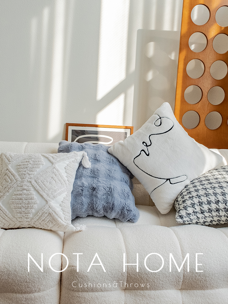 簡約現代風格 舒適柔軟的方形抱枕客廳沙發的完美裝飾