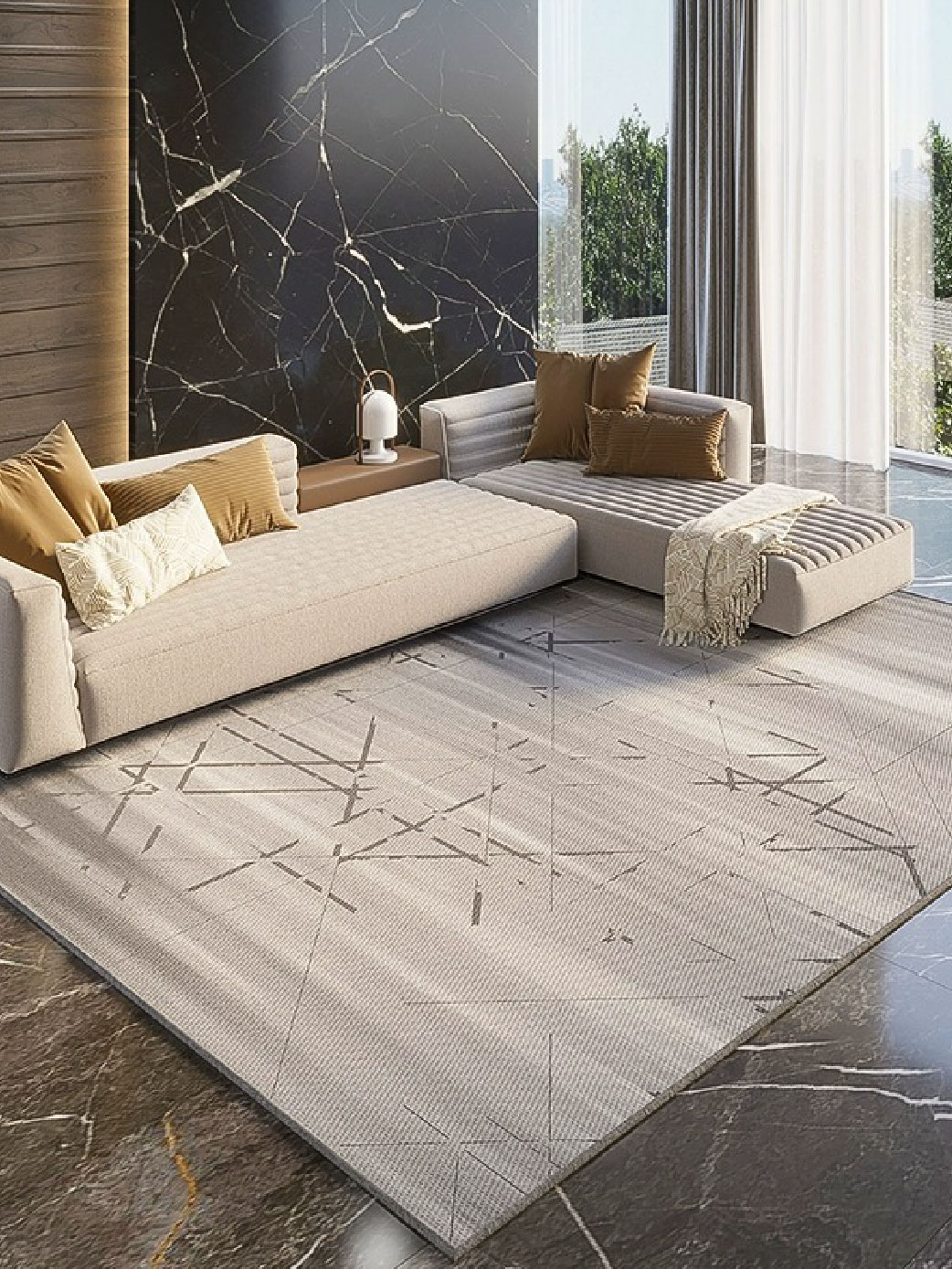 客廳地毯2023新款沙發茶几墊免洗可擦高級感家用加厚現代簡約