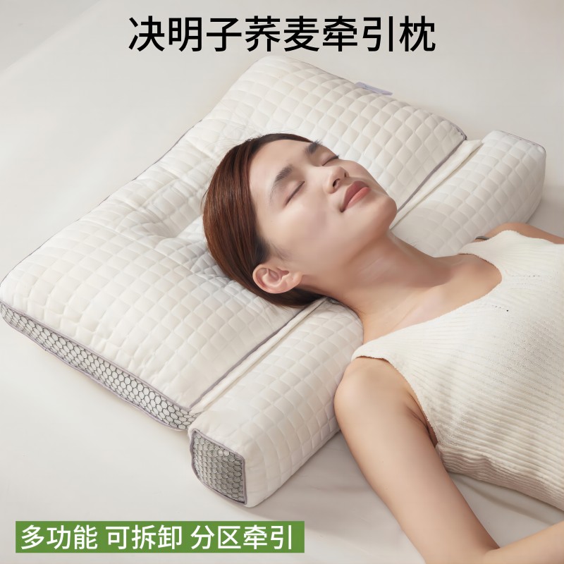 蕎麥殼枕芯 護頸助眠 睡覺專用 硬式一對裝 牽引枕蕊