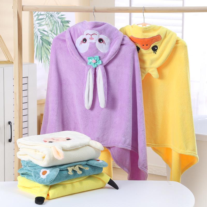 兒童浴袍斗篷式設計保暖吸水可愛動物圖案多種尺寸顏色任選 (8.3折)