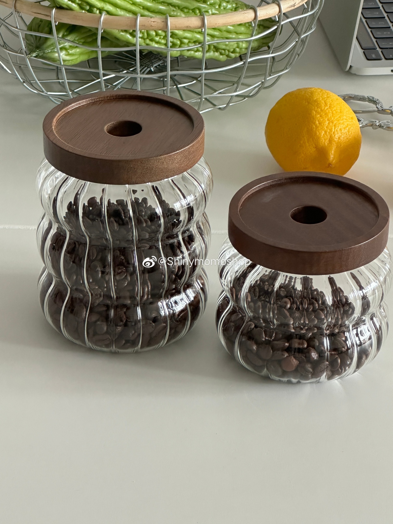 玻璃密封罐 北歐風ins風咖啡豆蜜蜂罐 家用收納罐子