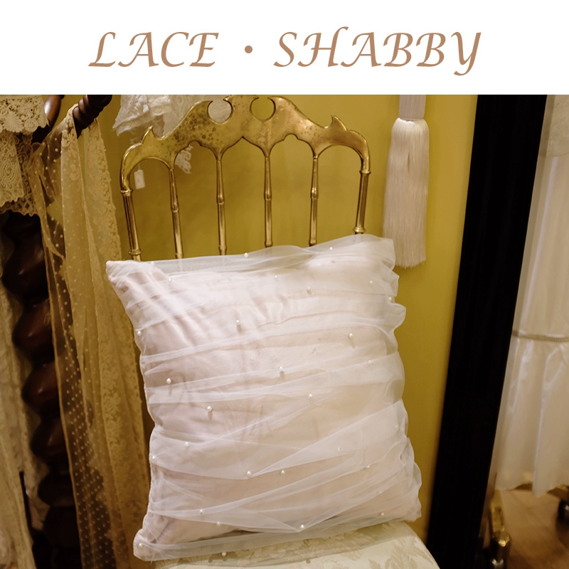 輕奢復古百褶珍珠紗絲絨午睡靠枕香芋色沙發抱枕靠墊歐式風格客廳靠墊