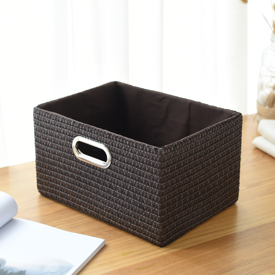日式儲物盒收納箱襍物盒桌麪零食整理箱衣物抽屜家用編織收納筐籃