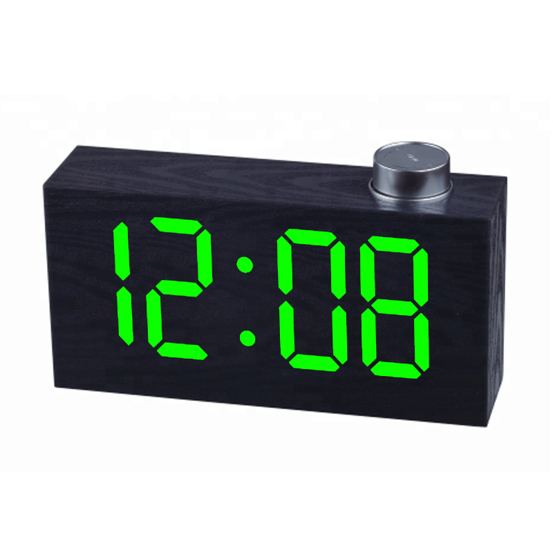 仿木紋電子鬧鐘 數字時鐘 簡單風格 塑料材質
