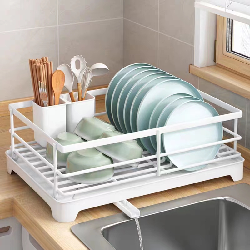 金屬材質風乾碗碟架 層架免打孔餐具收納盒日式廚房碗架