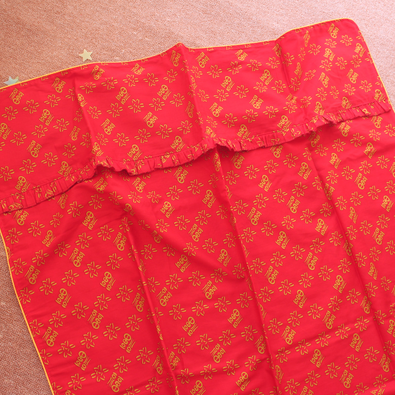 花邊拉鍊多色嬰兒紅福被套 純棉斜紋布被罩 1米可填充 (8.3折)