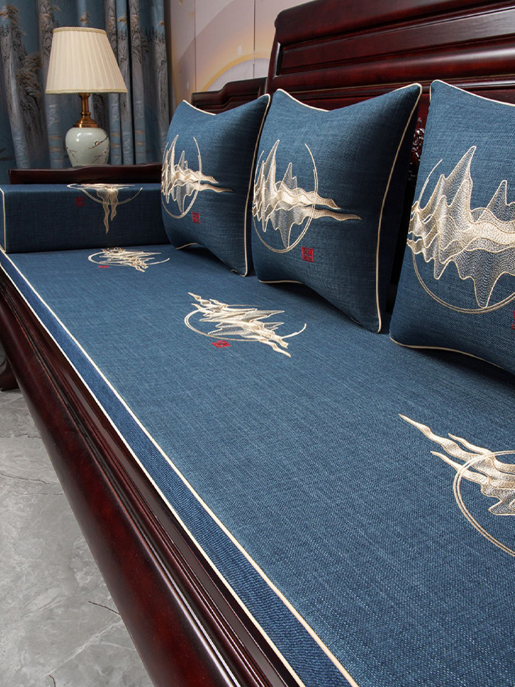 新中式紅木沙發座墊 防滑羅漢床套罩 椅子海綿靠背墊 實木傢俱沙發墊
