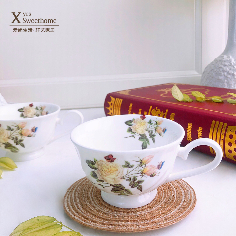 田園風陶瓷茶杯 展現歐式下午茶氛圍 家用紅茶咖啡杯