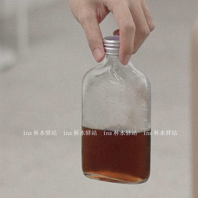 韓式復古風ins玻璃瓶 耐熱冷萃咖啡瓶飲料瓶果汁玻璃空瓶小酒瓶子