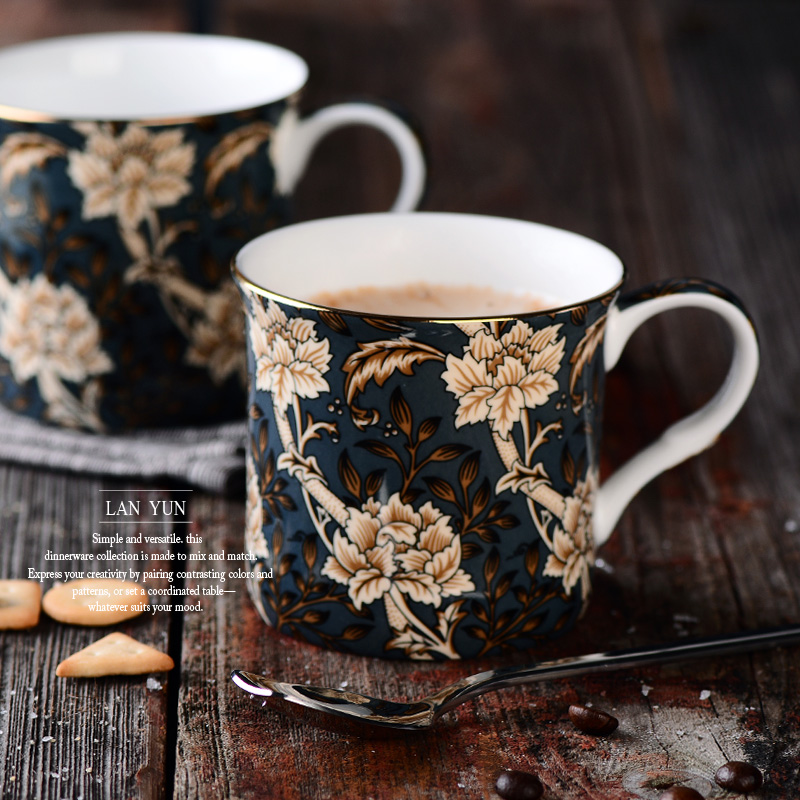 歐式宮廷風馬克杯英倫格調盡顯200ml骨瓷茶杯精緻好品味居家咖啡伴侶享受優雅下午茶時光