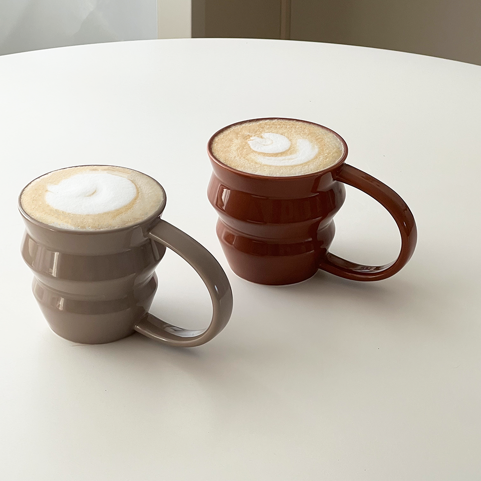 北歐風格陶瓷咖啡杯 簡約純色復古馬克杯 大把手杯 (8.3折)