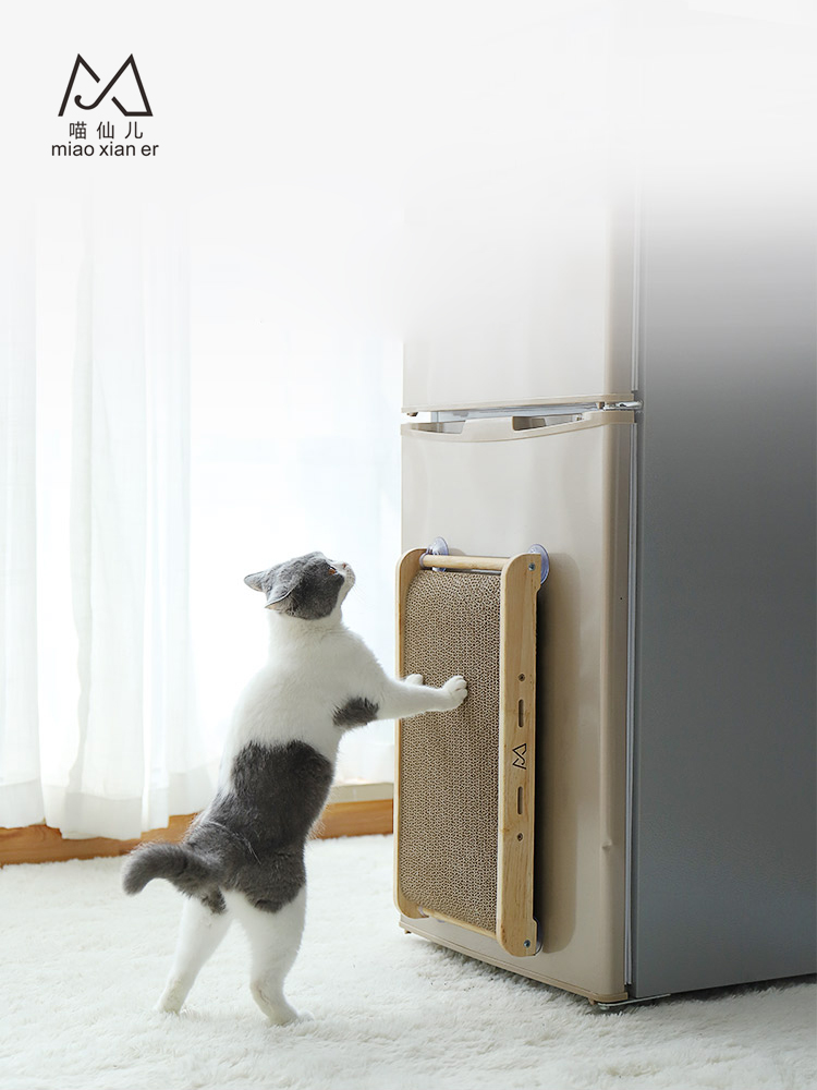 耐磨瓦楞紙貓抓板貼牆貓用品大號抓板實木貓玩具 (6.2折)