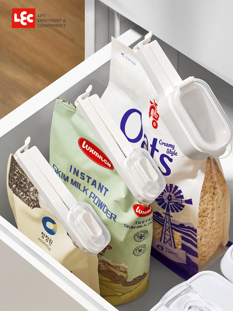 LEC 日本出料食品袋子奶粉封口夾 可計量小口 寬口 封口夾零食乾果 麥片 (8.1折)