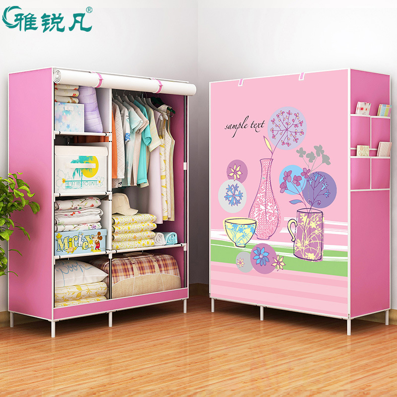加固加厚簡易布衣櫃可掛可疊放多種格數顏色選擇滿足不同收納需求